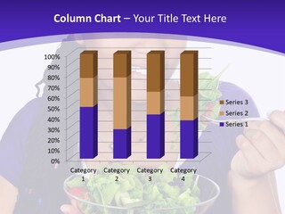 Isolated Portrait Of Black Teenage Girl With Salad Bowl PowerPoint Template