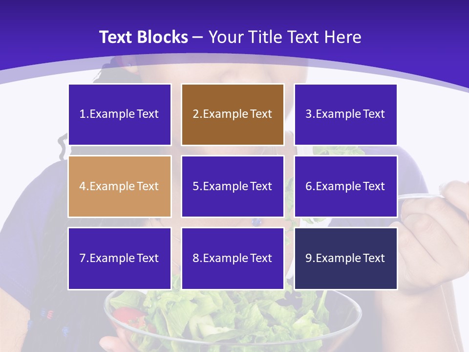 Isolated Portrait Of Black Teenage Girl With Salad Bowl PowerPoint Template