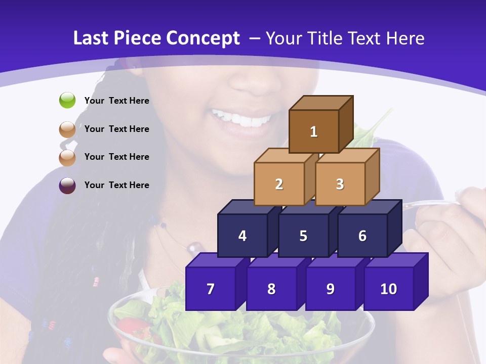 Isolated Portrait Of Black Teenage Girl With Salad Bowl PowerPoint Template