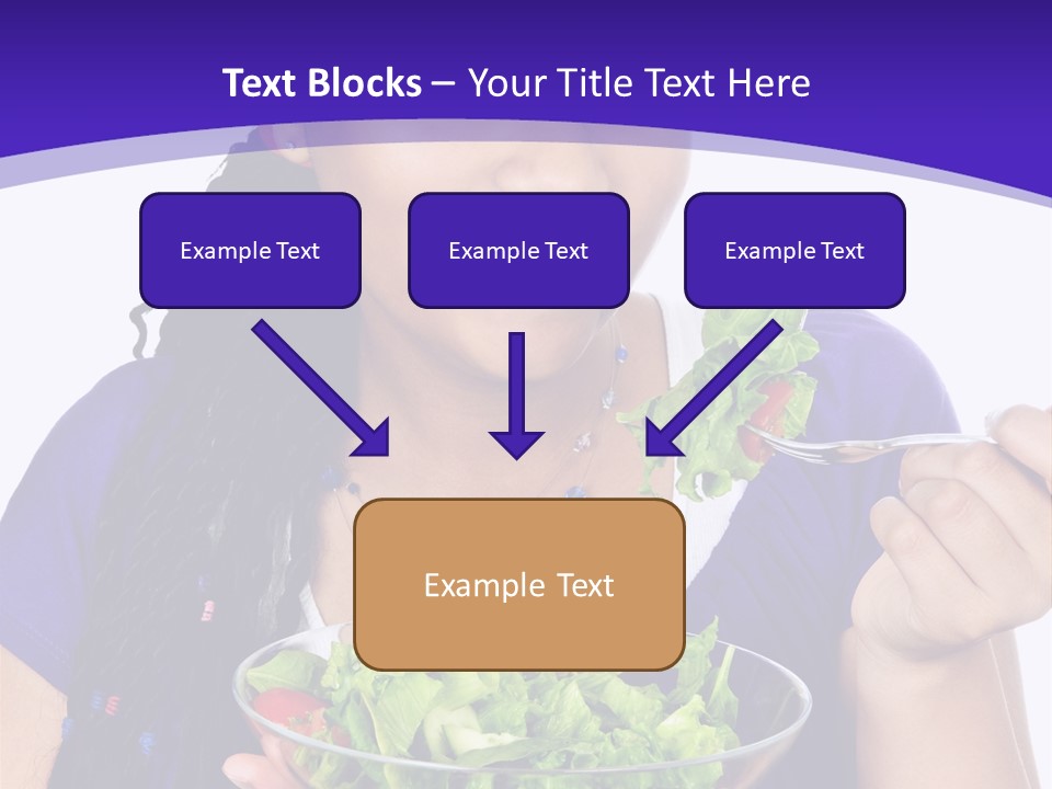 Isolated Portrait Of Black Teenage Girl With Salad Bowl PowerPoint Template