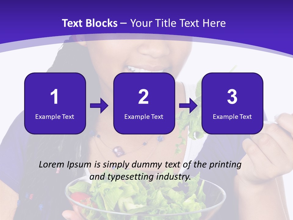 Isolated Portrait Of Black Teenage Girl With Salad Bowl PowerPoint Template