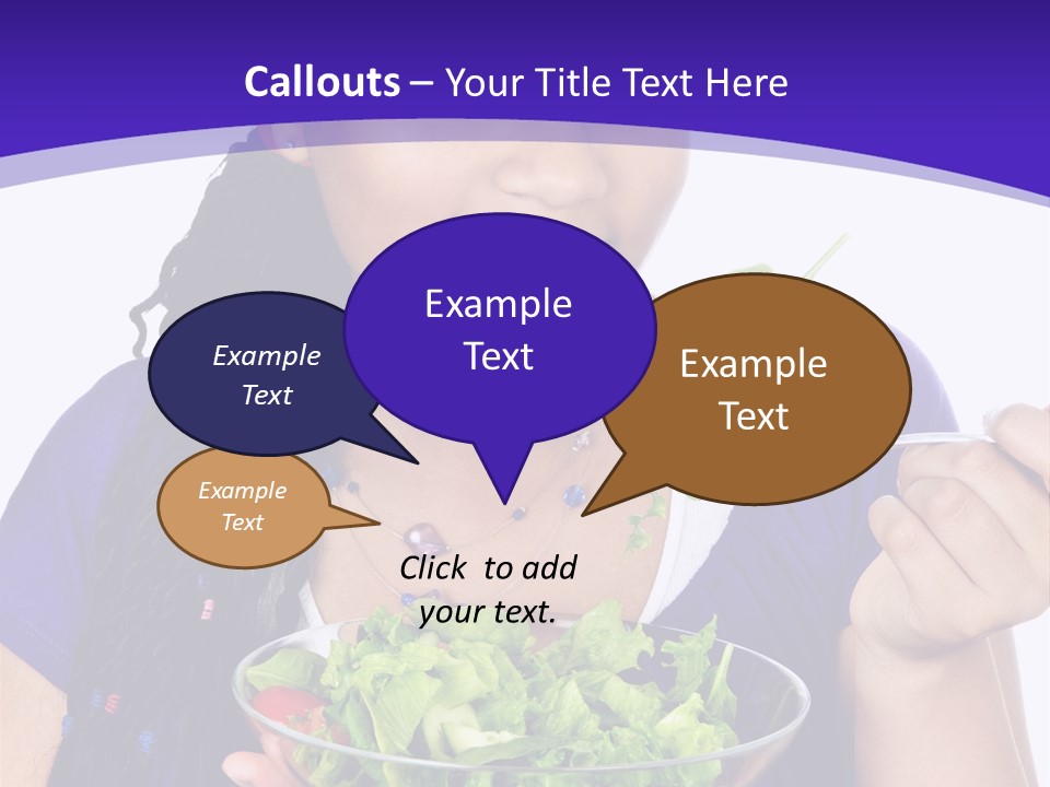 Isolated Portrait Of Black Teenage Girl With Salad Bowl PowerPoint Template