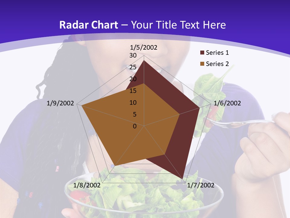 Isolated Portrait Of Black Teenage Girl With Salad Bowl PowerPoint Template