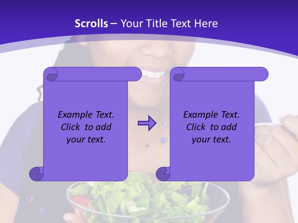 Isolated Portrait Of Black Teenage Girl With Salad Bowl PowerPoint Template