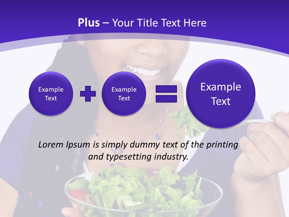 Isolated Portrait Of Black Teenage Girl With Salad Bowl PowerPoint Template
