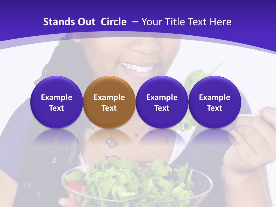 Isolated Portrait Of Black Teenage Girl With Salad Bowl PowerPoint Template