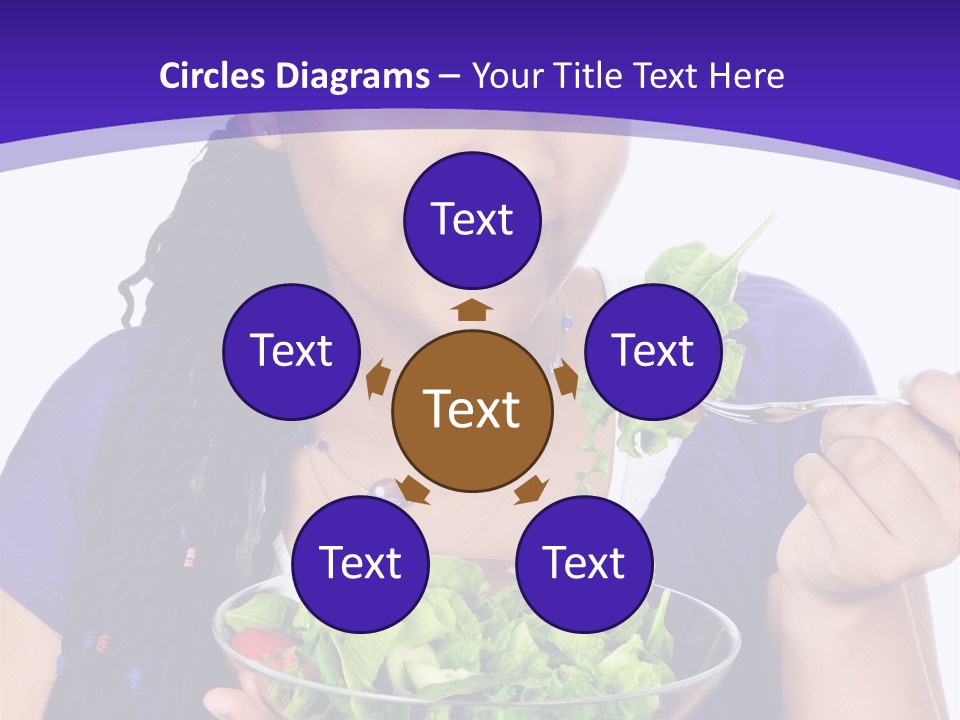 Isolated Portrait Of Black Teenage Girl With Salad Bowl PowerPoint Template