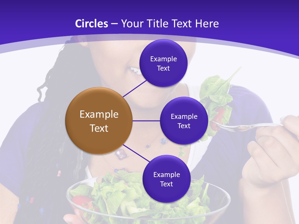 Isolated Portrait Of Black Teenage Girl With Salad Bowl PowerPoint Template