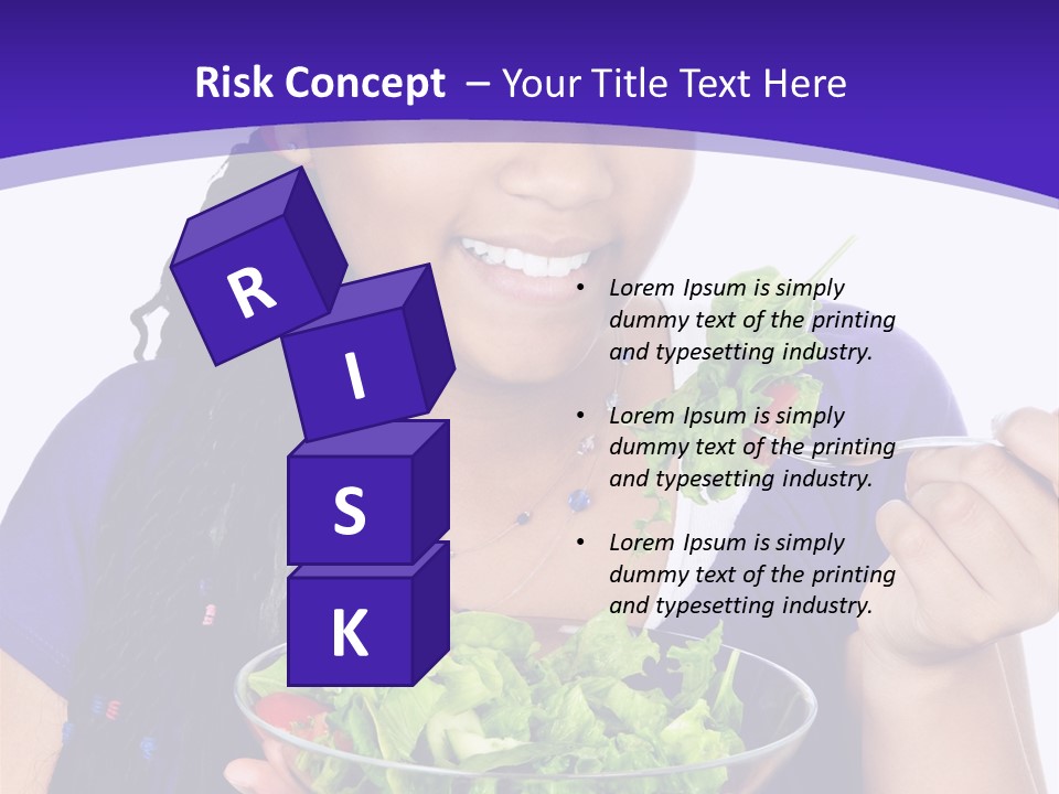 Isolated Portrait Of Black Teenage Girl With Salad Bowl PowerPoint Template
