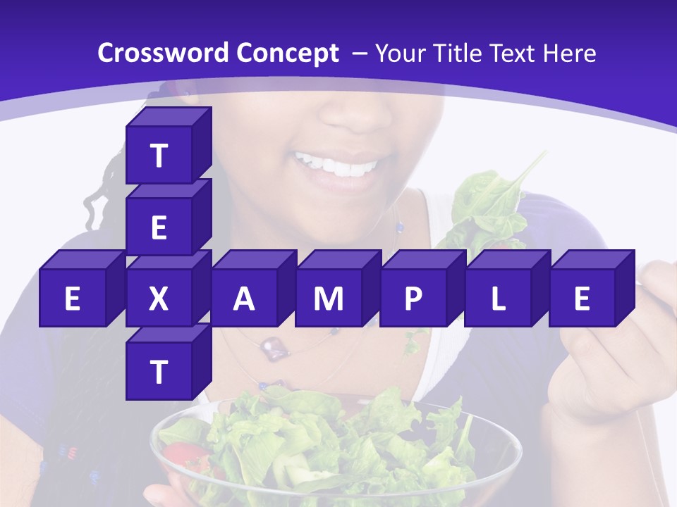 Isolated Portrait Of Black Teenage Girl With Salad Bowl PowerPoint Template