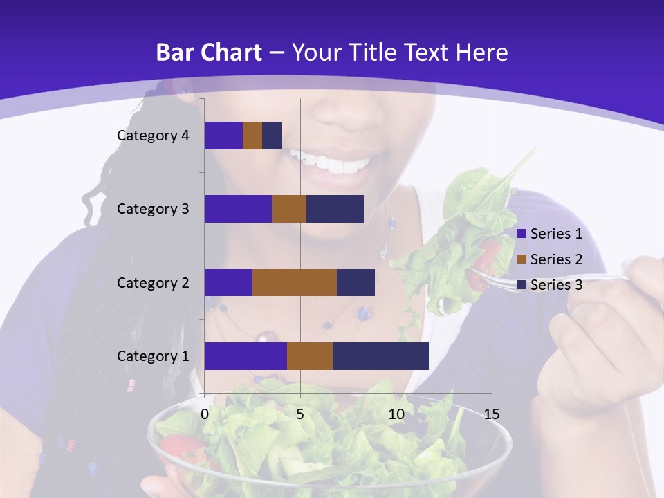 Isolated Portrait Of Black Teenage Girl With Salad Bowl PowerPoint Template