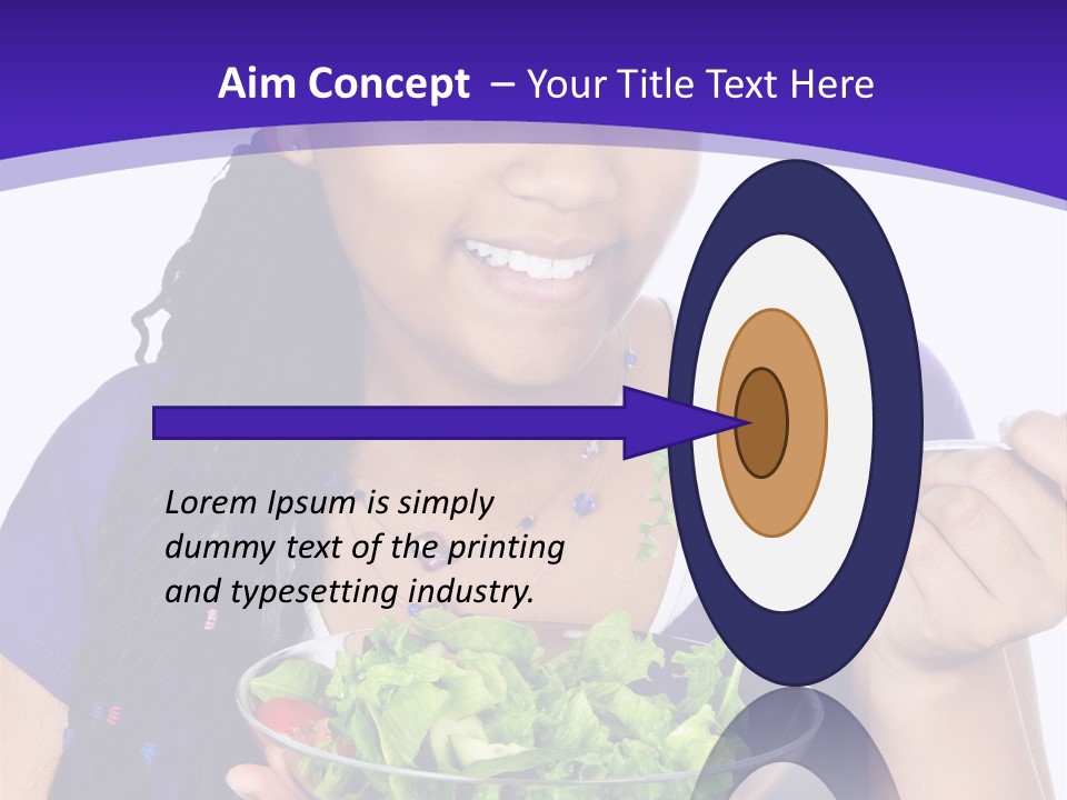 Isolated Portrait Of Black Teenage Girl With Salad Bowl PowerPoint Template