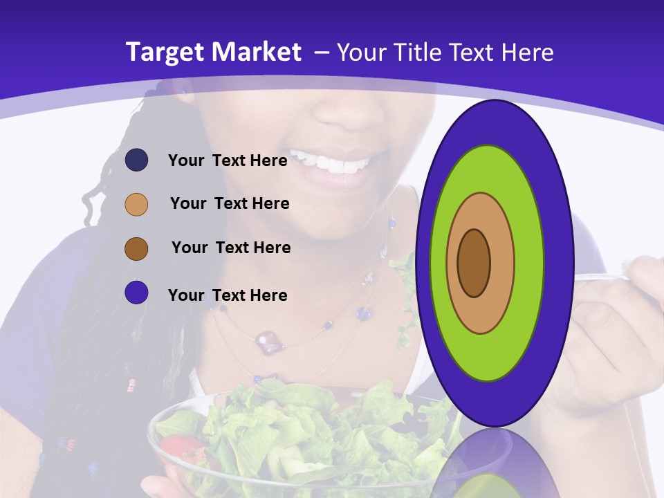 Isolated Portrait Of Black Teenage Girl With Salad Bowl PowerPoint Template