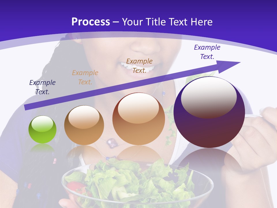 Isolated Portrait Of Black Teenage Girl With Salad Bowl PowerPoint Template