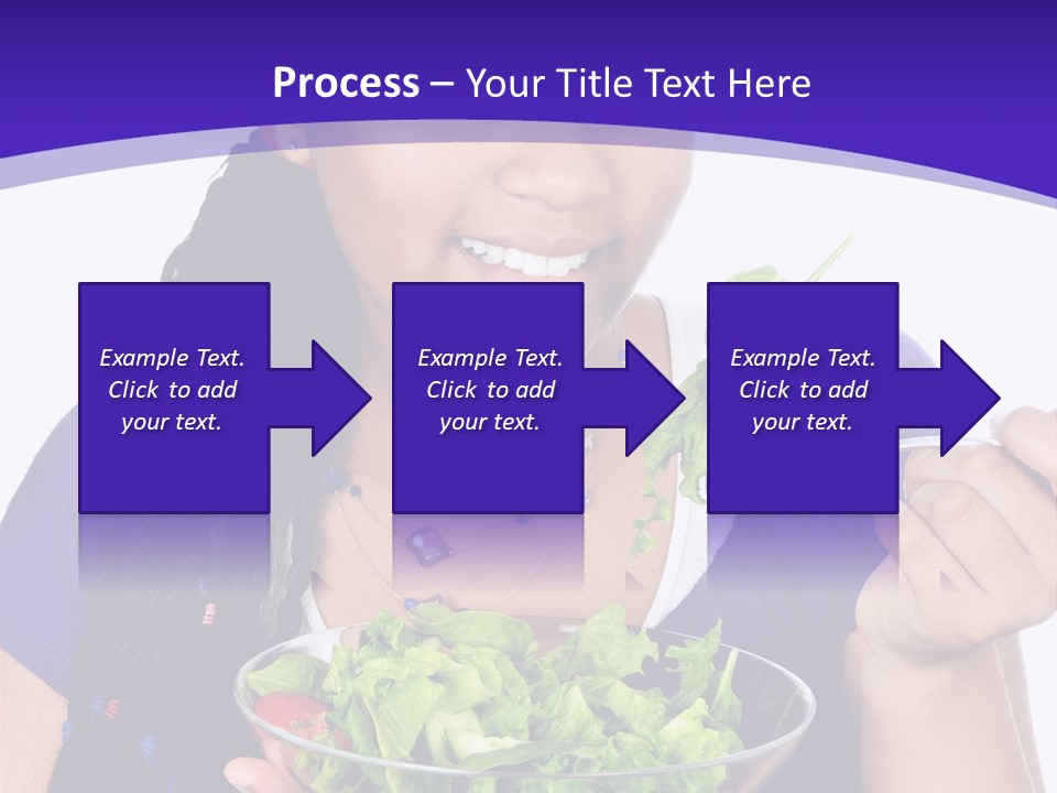 Isolated Portrait Of Black Teenage Girl With Salad Bowl PowerPoint Template