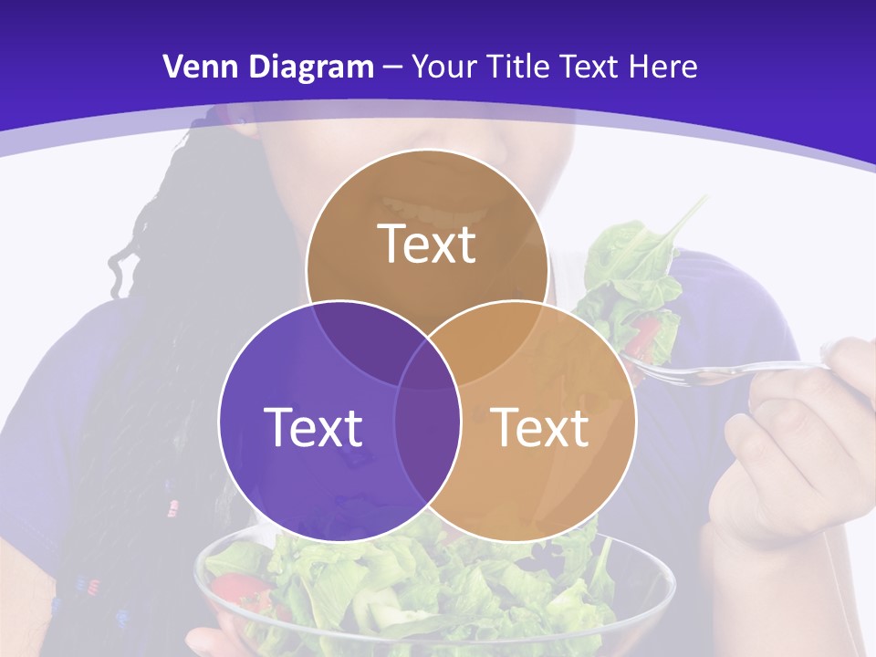 Isolated Portrait Of Black Teenage Girl With Salad Bowl PowerPoint Template