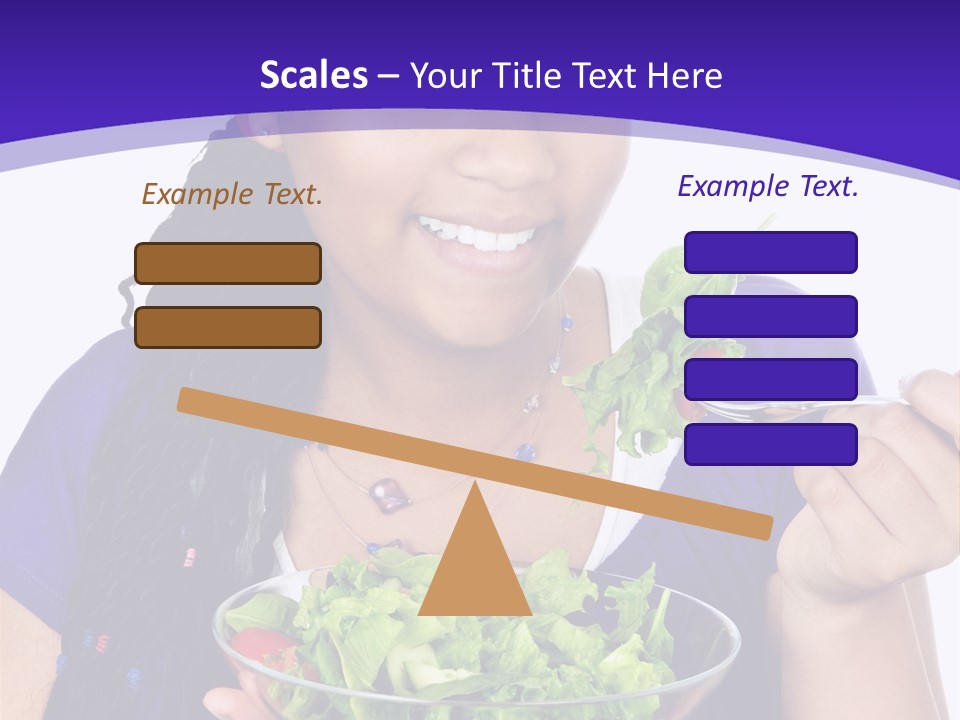 Isolated Portrait Of Black Teenage Girl With Salad Bowl PowerPoint Template