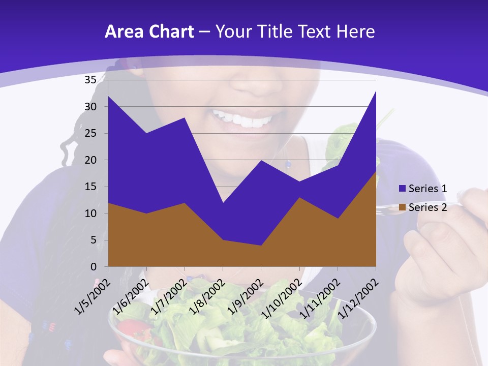 Isolated Portrait Of Black Teenage Girl With Salad Bowl PowerPoint Template