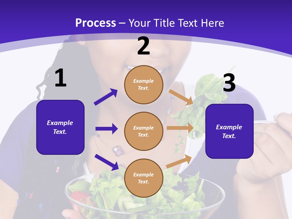 Isolated Portrait Of Black Teenage Girl With Salad Bowl PowerPoint Template