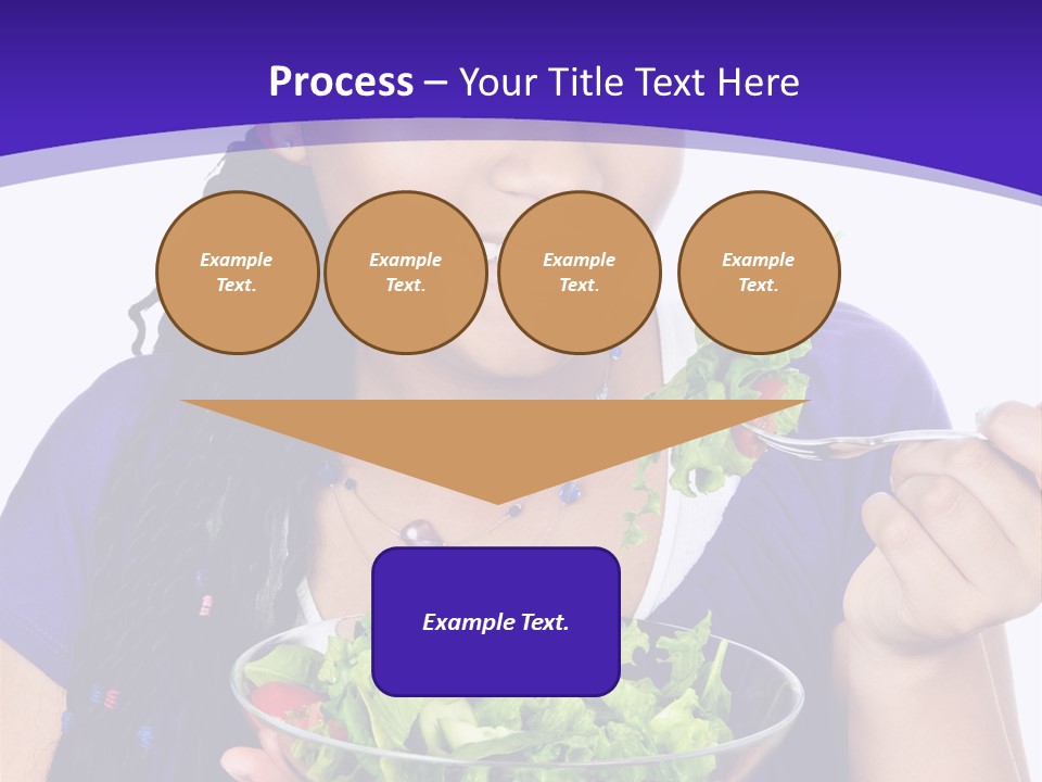 Isolated Portrait Of Black Teenage Girl With Salad Bowl PowerPoint Template