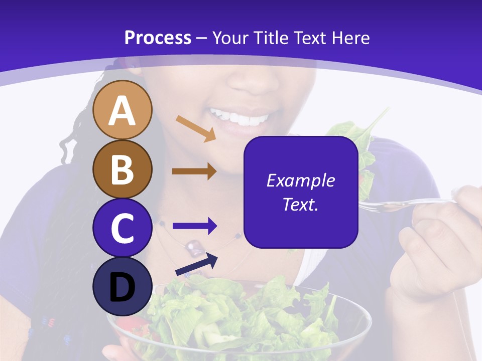 Isolated Portrait Of Black Teenage Girl With Salad Bowl PowerPoint Template