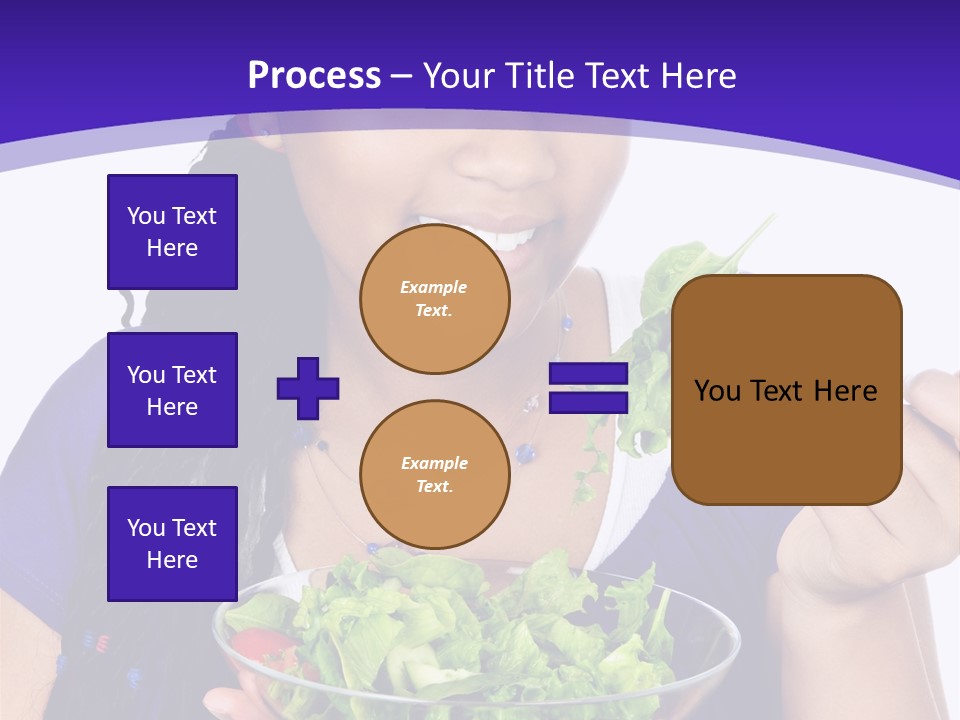 Isolated Portrait Of Black Teenage Girl With Salad Bowl PowerPoint Template