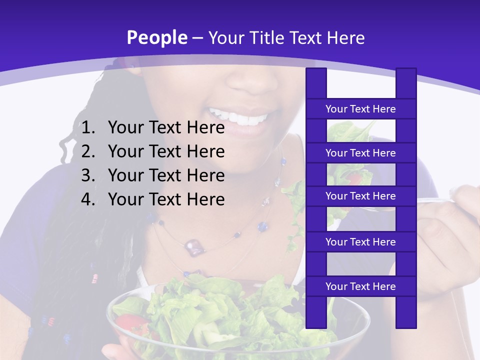 Isolated Portrait Of Black Teenage Girl With Salad Bowl PowerPoint Template