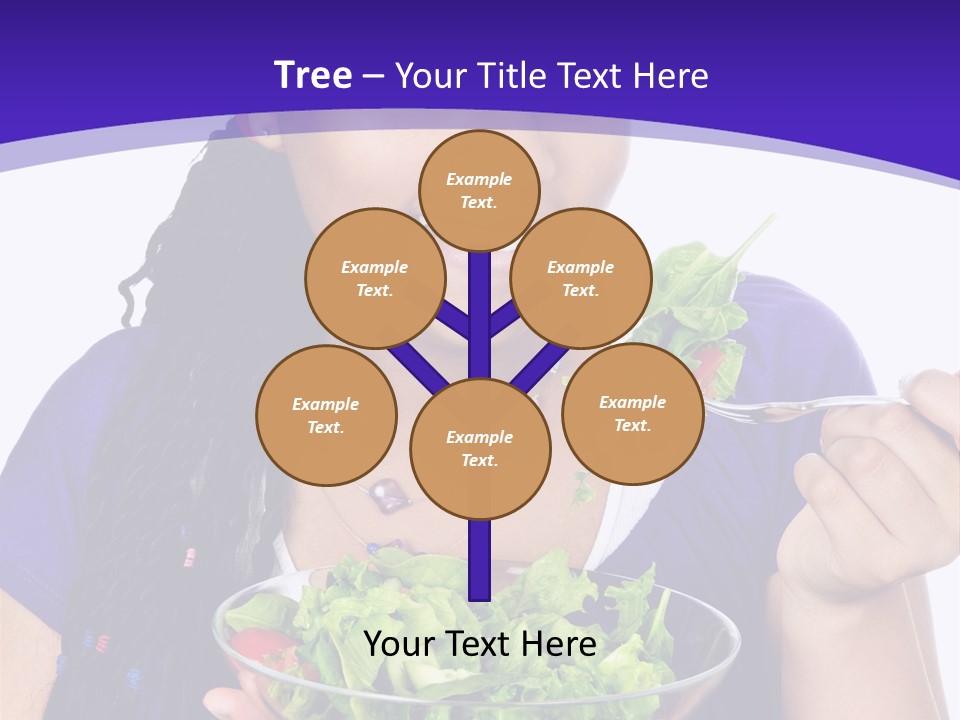 Isolated Portrait Of Black Teenage Girl With Salad Bowl PowerPoint Template