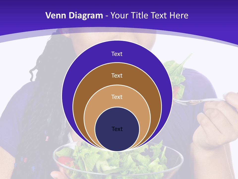 Isolated Portrait Of Black Teenage Girl With Salad Bowl PowerPoint Template