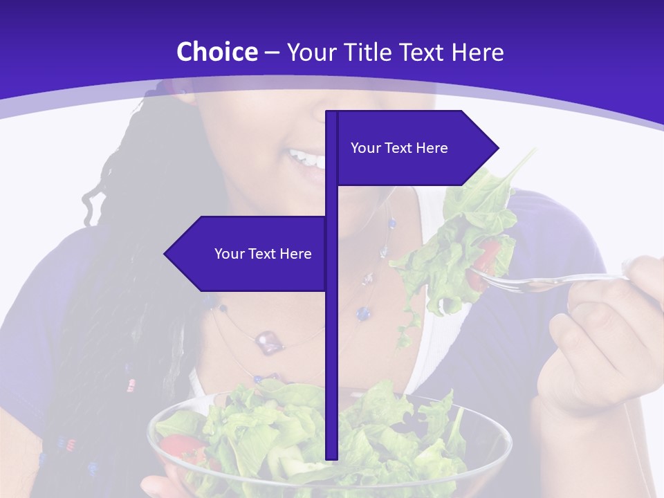 Isolated Portrait Of Black Teenage Girl With Salad Bowl PowerPoint Template