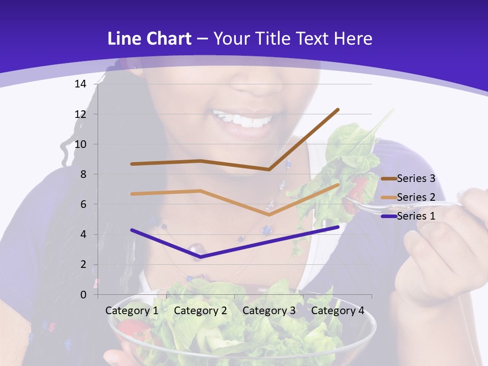 Isolated Portrait Of Black Teenage Girl With Salad Bowl PowerPoint Template