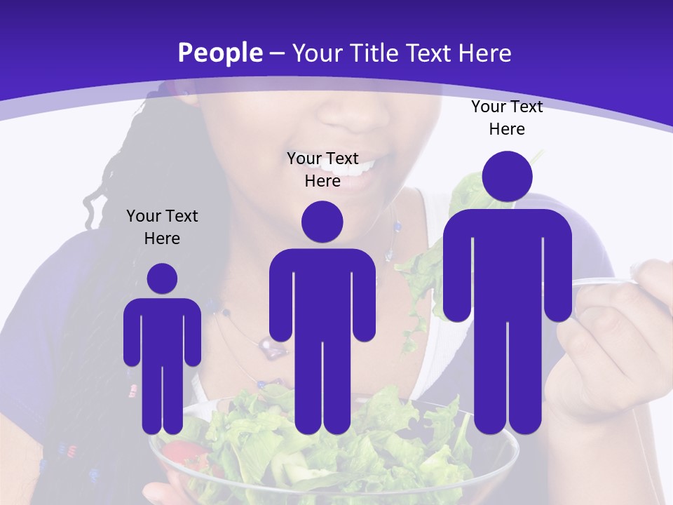 Isolated Portrait Of Black Teenage Girl With Salad Bowl PowerPoint Template