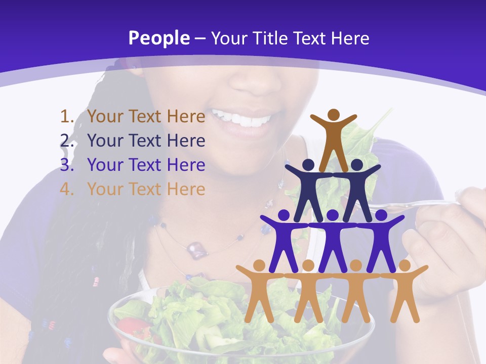 Isolated Portrait Of Black Teenage Girl With Salad Bowl PowerPoint Template