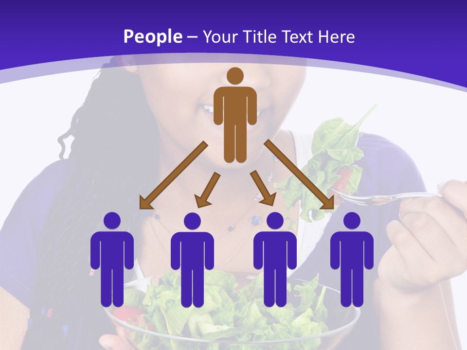 Isolated Portrait Of Black Teenage Girl With Salad Bowl PowerPoint Template