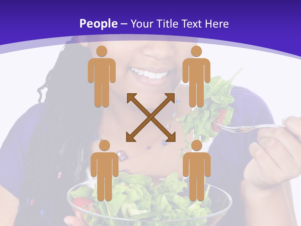 Isolated Portrait Of Black Teenage Girl With Salad Bowl PowerPoint Template
