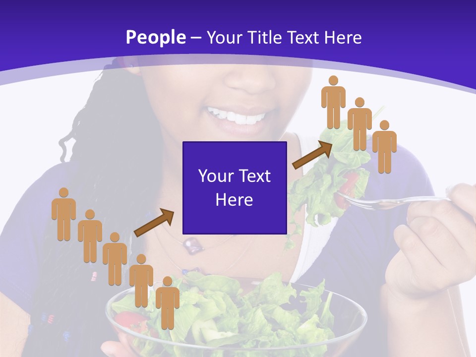 Isolated Portrait Of Black Teenage Girl With Salad Bowl PowerPoint Template