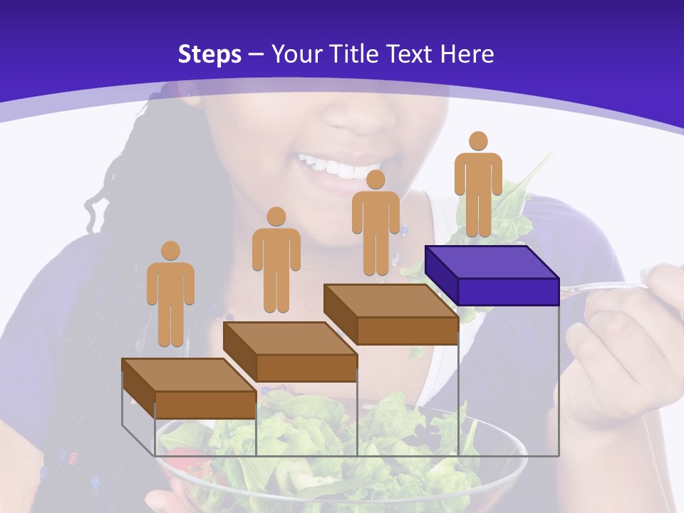 Isolated Portrait Of Black Teenage Girl With Salad Bowl PowerPoint Template