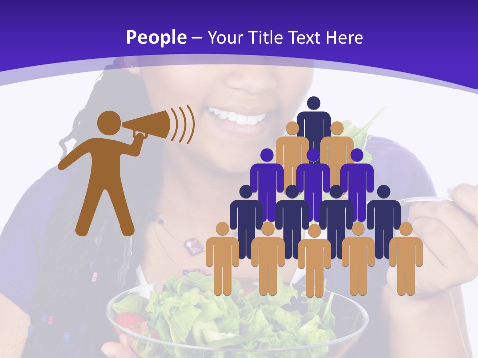 Isolated Portrait Of Black Teenage Girl With Salad Bowl PowerPoint Template