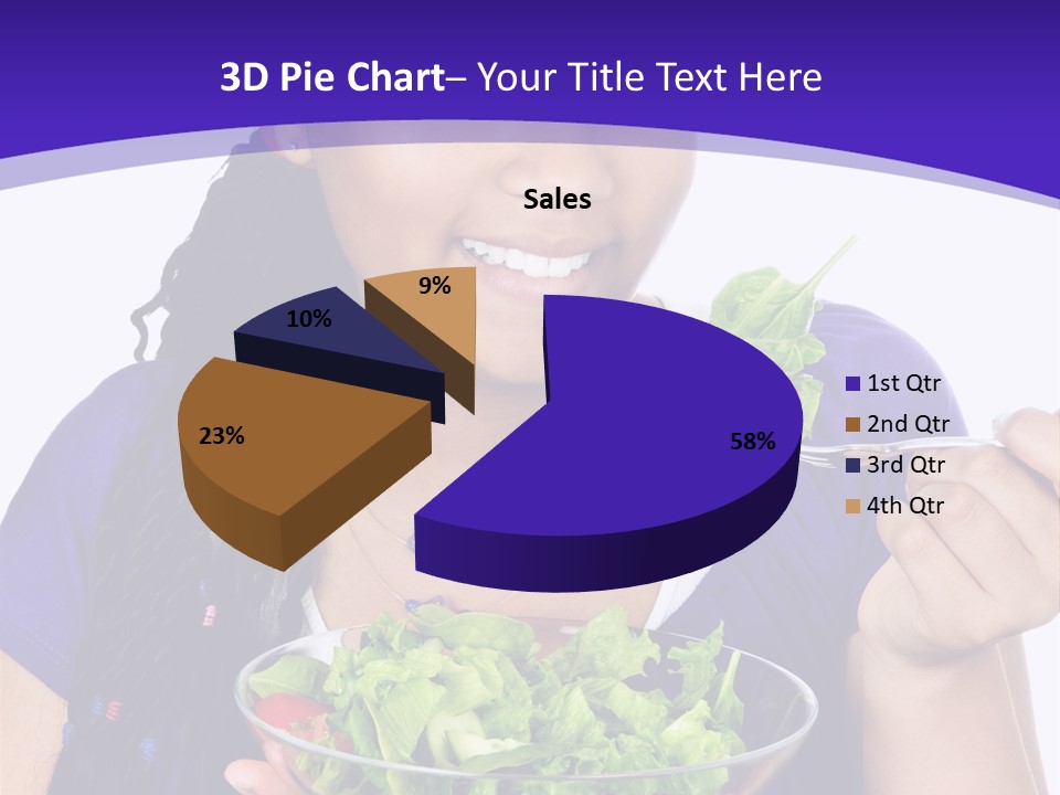 Isolated Portrait Of Black Teenage Girl With Salad Bowl PowerPoint Template