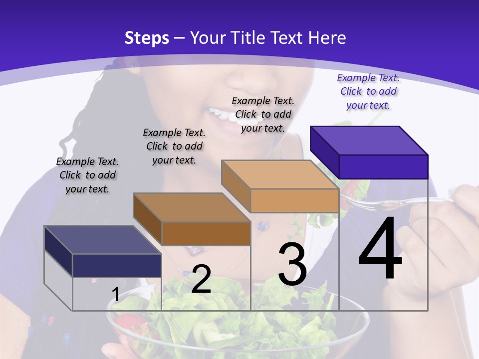 Isolated Portrait Of Black Teenage Girl With Salad Bowl PowerPoint Template