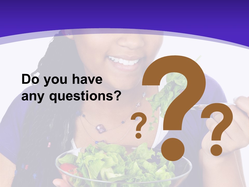 Isolated Portrait Of Black Teenage Girl With Salad Bowl PowerPoint Template