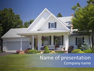 Lovely New Family Home In The Suburbs. PowerPoint Template