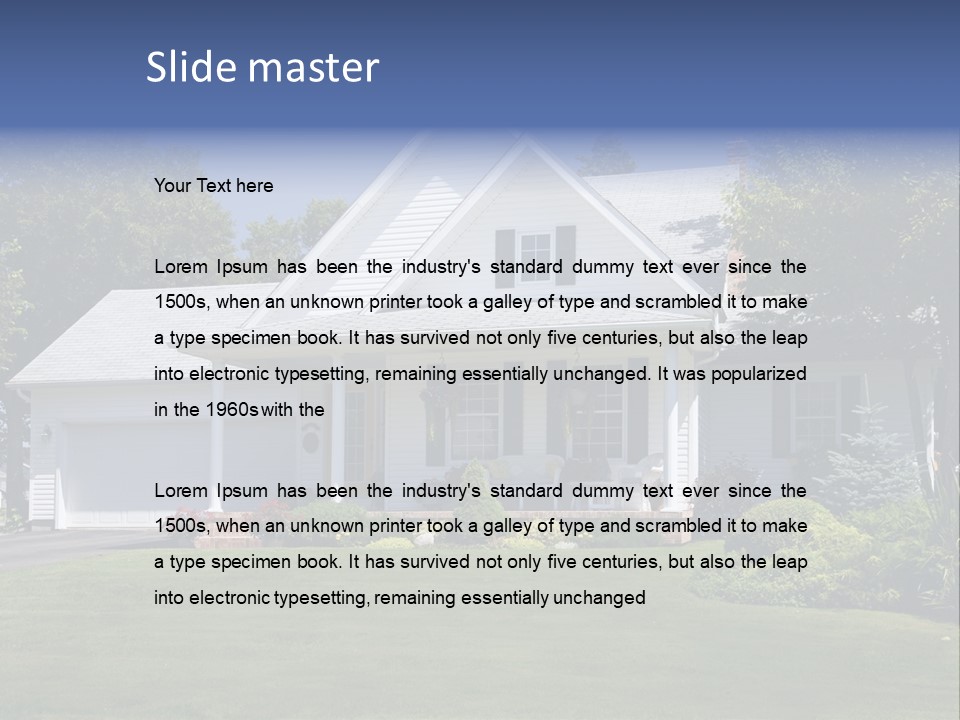 Lovely New Family Home In The Suburbs. PowerPoint Template