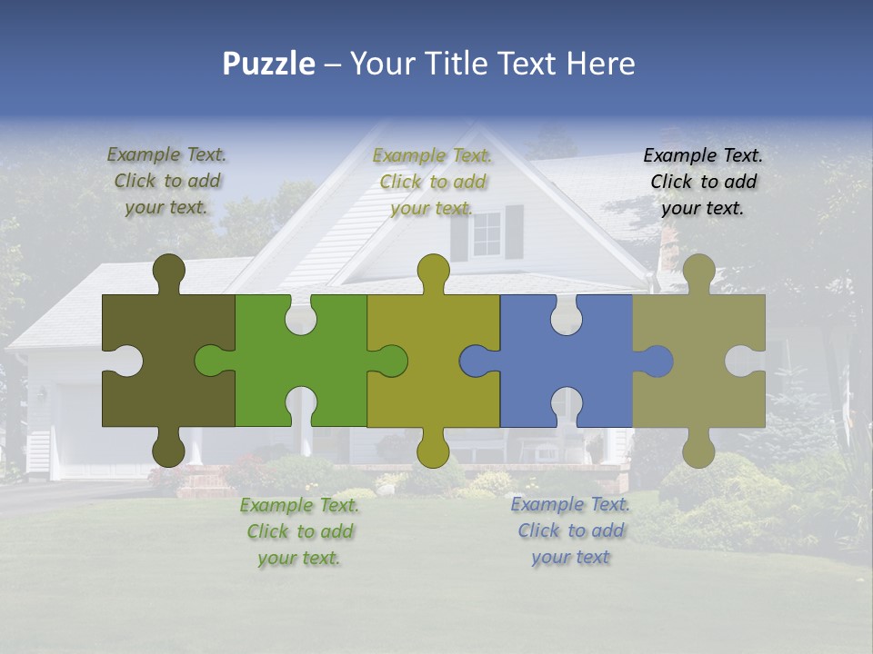 Lovely New Family Home In The Suburbs. PowerPoint Template