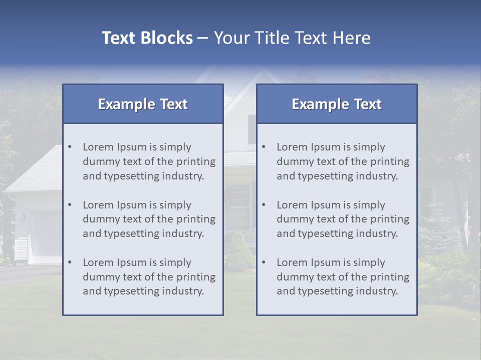 Lovely New Family Home In The Suburbs. PowerPoint Template