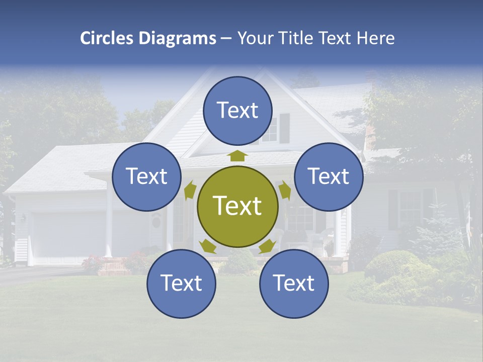 Lovely New Family Home In The Suburbs. PowerPoint Template