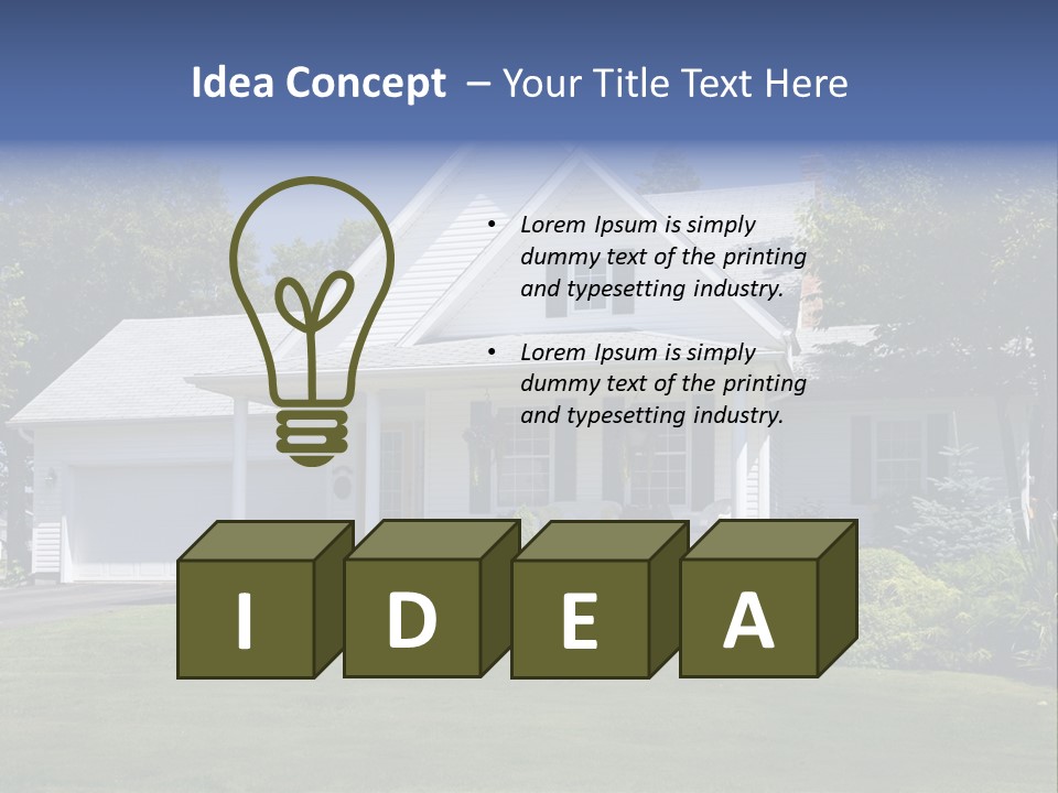 Lovely New Family Home In The Suburbs. PowerPoint Template