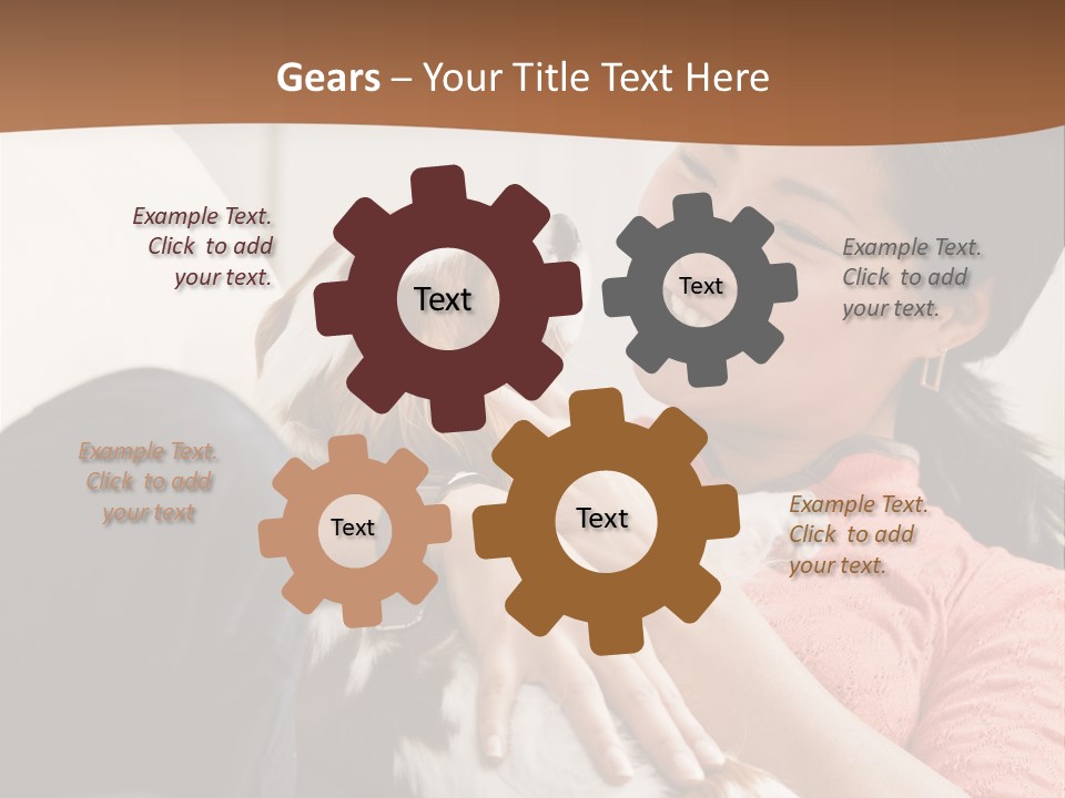 Smiling Asian Woman With Puppy On Her Lap. Square. PowerPoint Template