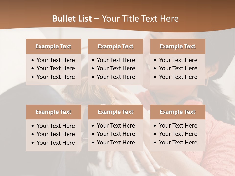 Smiling Asian Woman With Puppy On Her Lap. Square. PowerPoint Template