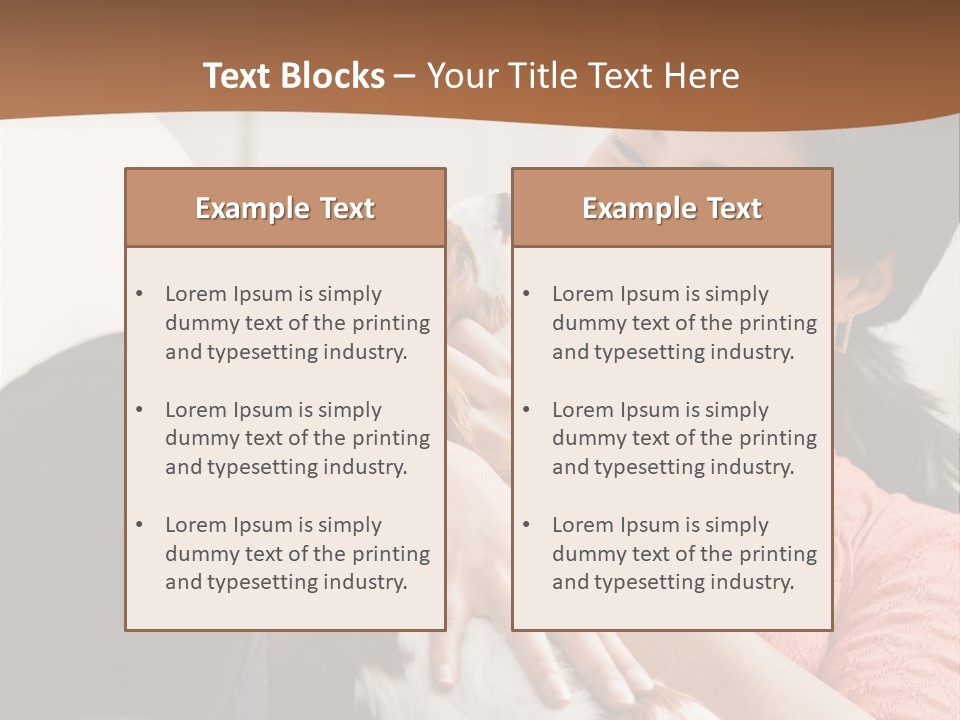 Smiling Asian Woman With Puppy On Her Lap. Square. PowerPoint Template